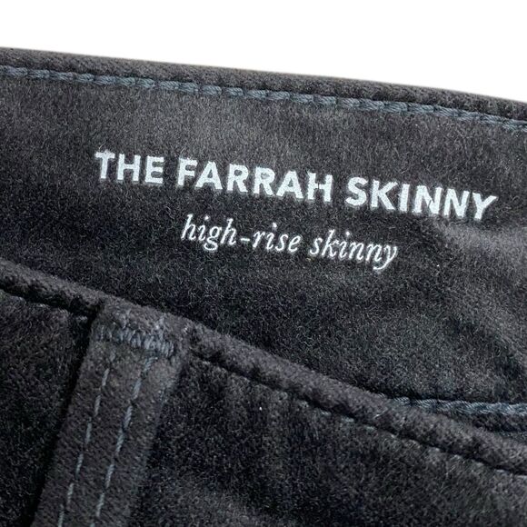 AG Adriano Goldschmied Velvet Pants Womens 27 Gray Farrah Skinny High Rise NWT - Picture 4 of 13